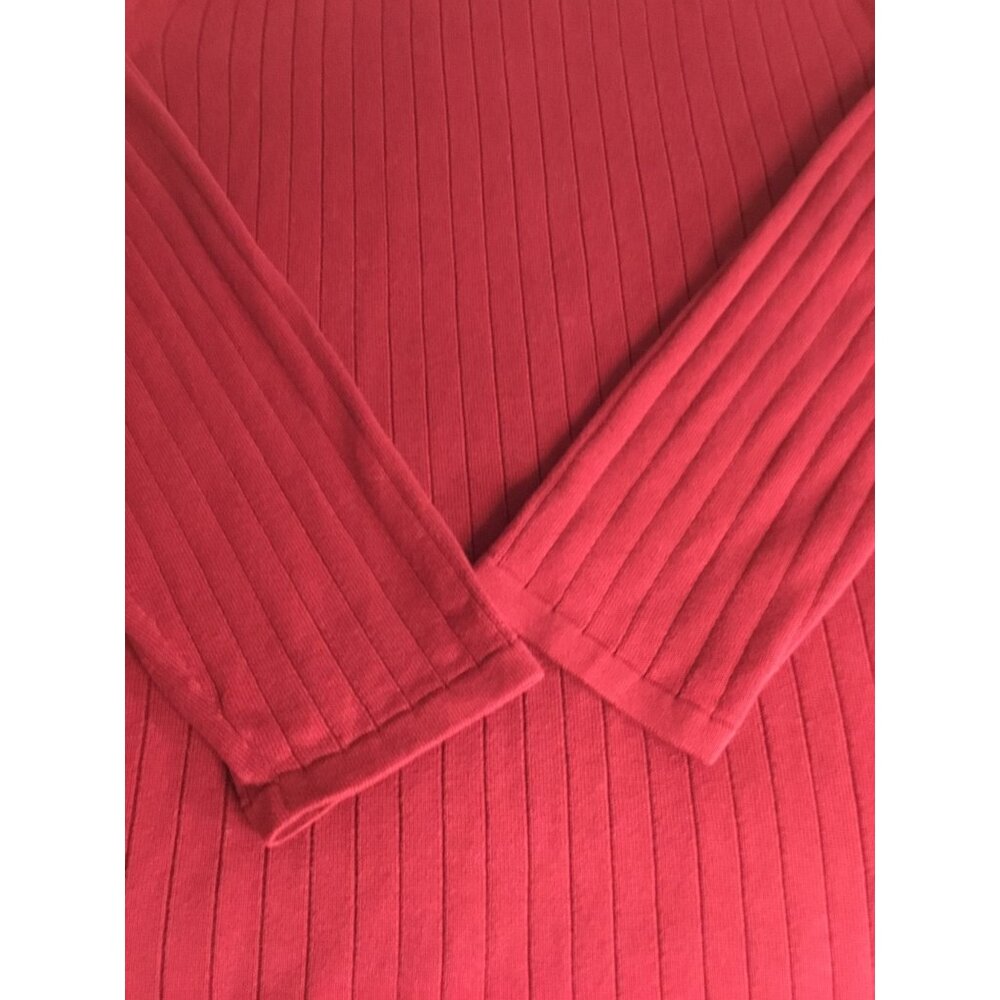 Westbound II Red Ribbed 100% Cotton Turtleneck Sweater 2X Long Sleeve Womens Top - Picture 3 of 7